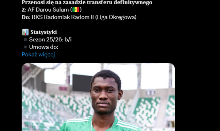 Oto 20-LETNI Abdourahmane Dia - nowy piłkarz REZERW RADOMIAKA!